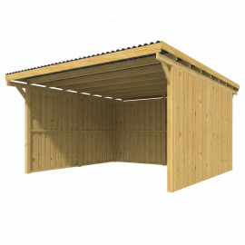 Kocsibeálló Zug Barzel 400x500cm - két oldalfallal és egy hátfallal