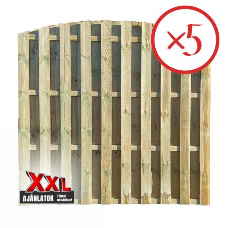 XXL Multi íves kerítés 5 db (8 mm lamellával, 180x180 cm)