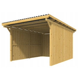 Kocsibeálló Levana Kavod 294x495 cm - két oldalfallal és egy hátfallal