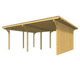 Kocsibeálló dupla Zug Family 595x495 cm  – 1 oldalfallal