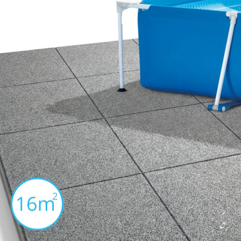 ReFlex medence alátét gumilapcsomag, szürke, 2 cm – 64 db / 16 m²