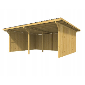 Kocsibeálló dupla Zug Shalom 595 x 495 cm – oldalfalakkal és dupla hátfallal