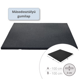 MÁSODOSZTÁLYÚ Gumilap ReFlex Gym Pro20, 2x100x100 cm fekete