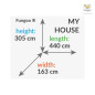 Fungoo komplett játszótér My House Teak festéssel és 2,2 m-es kék csúszdával